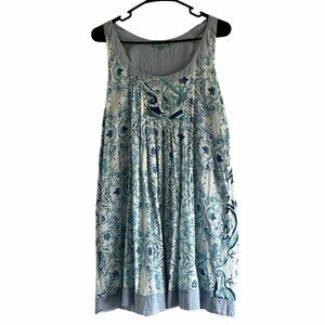 Antica Sartoria Light Blue Embroidered Detail Floral Mini‎ Dress Cover Up Small
